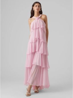 MISS MOSA BY AKANKSHA - Pink Nitsy Ruffled Maxi Dress