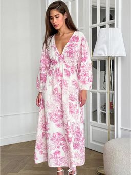 MISS MOSA BY AKANKSHA - Pink Stellan Cotton Holiday Maxi Dress