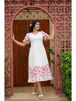 Femme Sequel - Red Hearts Cotton Midi Dress