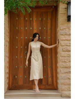 Femme Sequel - Nude Rayon Midi Dress