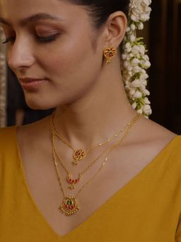 ZARIIN - Festive Flowers Gift Set Necklace with Earring