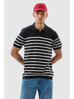 Snitch - Black Stripes Polo Slim Fit Polo T-Shirt