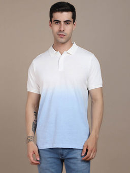 Dennis Lingo - Men Multi-Color Ombre Collar Neck Polo T-Shirt