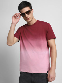 Dennis Lingo - Men Multi-Color Ombre Crew Neck T-Shirt