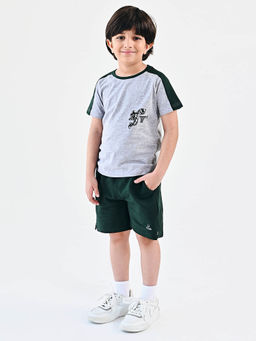UMILDO - Boy's Cotton Solid Round Neck Half Sleeve T-Shirt & Short (Set of 2)