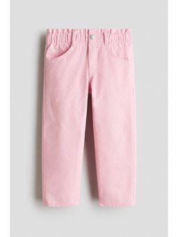 H&M - Girls Pink Relaxed Paper Bag Jeans