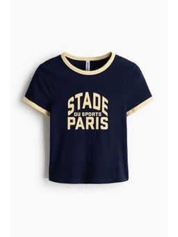H&M - Women Blue Fitted Cotton T-Shirt