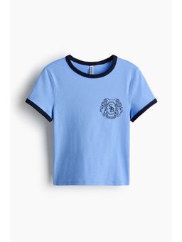 H&M - Women Blue Fitted Cotton T-Shirt