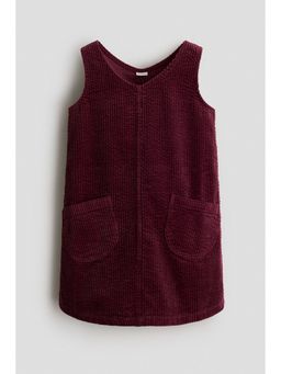 H&M - Girls Red Corduroy Pinafore Dress