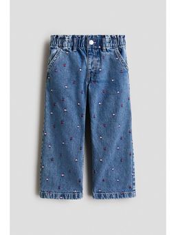 H&M - Girls Blue Wide Leg Paper Bag Jeans