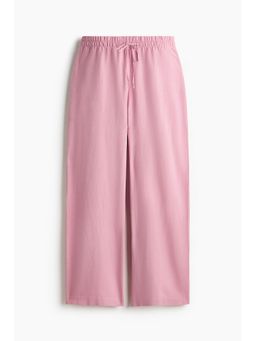H&M - Women Pink Linen-Blend Drawstring Trousers