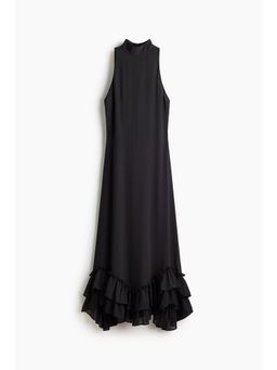 H&M - Women Black Ruffled Maxi Dress