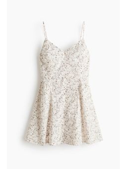H&M - Women White Strappy Flared-Skirt Dress