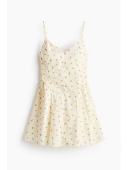 H&M - Women White Strappy Flared-Skirt Dress