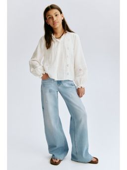 H&M - Girls Blue Wide Leg Low Jeans