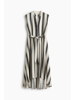 H&M - Women White Tie-Belt Shirt Dress
