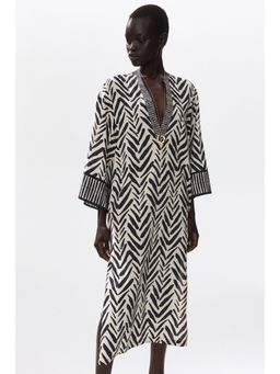 H&M - Women White Tie-Belt Tunic Dress