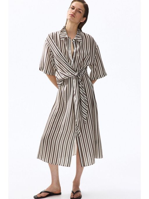 h&m tie shirt dress H&M Tie Belt Shirt Dress