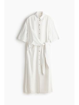 H&M - Women White Tie-Detail Shirt Dress