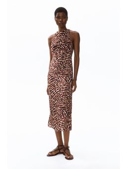 H&M - Women Beige Sleeveless Cowl-Neck Dress