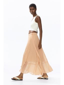 H&M - Women Orange Flounced Wrap Skirt