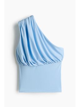 H&M - Women Blue Draped One-Shoulder Top