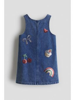 H&M - Girls Blue Denim Pinafore Dress