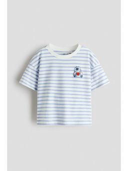 H&M - Girls Blue Motif-Detail T-Shirt