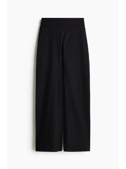 H&M - Women Black Wide Trousers With Softmove