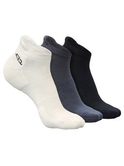 Heelium - Bamboo Ankle Socks for Women - 3 Pairs - Grey - Black - White - Odour Free