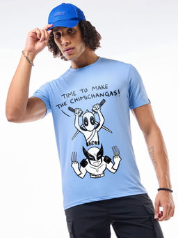 Bewakoof - Men's Sea Blue New Team Graphic Printed T-shirt