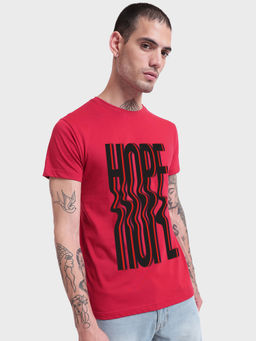 Bewakoof - Men's Bold Red Hope Graphic Printed T-shirt