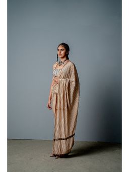 POOJA RAJGARHIA GUPTA - The Zenobia Drape Saree with Attached Pant and with Stitched Blouse
