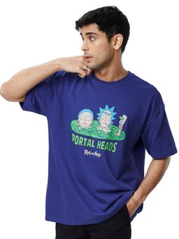 The Souled Store - Official Rick & Morty Portal Heads Cotton Oversized T-shirts