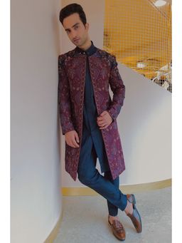 Jatin Malik - Midnight & Wine Contemporary Jacket (Set of 3)