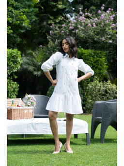 ANYSA - Aura Embellished Rhinestone Mini Dress