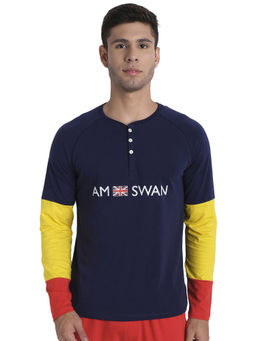 AM SWAN - Mens Colorblock Astral Aura- Dandelion- Fiery Red T-shirt