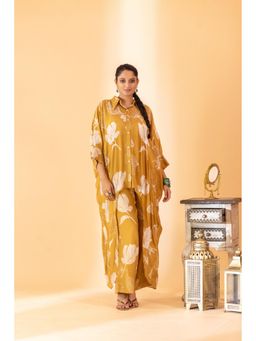 Sshilpa Samriya - Mustard Print Embroidered Co-Ord (Set of 2)