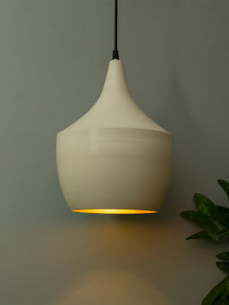 Homesake - White Metal Hanging Light Pear Ceiling Lamp