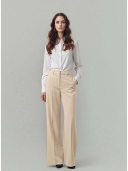 Twenty Dresses by Nykaa Fashion - Womens Cream Original Easy Wash Trouser