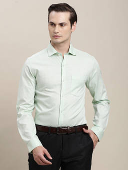 Turtle - Men 100% Cotton Slim Fit Dobby Sea Green Formal Shirt