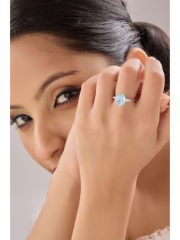 QUENE CRAFTED FOR ELEGANCE - Sterling Silver Blue Diora Ring