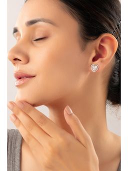 QUENE CRAFTED FOR ELEGANCE - Silver Crystal Heart Earrings