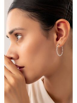 QUENE CRAFTED FOR ELEGANCE - Silver Big Twist Earrings