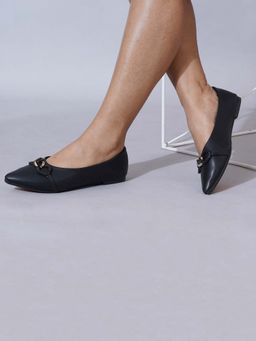 Sherrif Shoes - Black Women Slip On Ballerinas