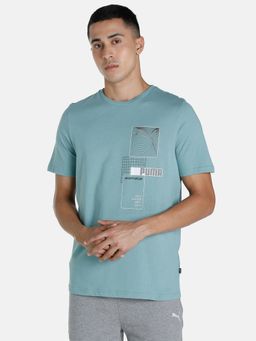 Puma - Reflective Graphic Mens Blue T-shirt