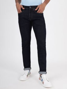 JadeBlue - Mens Navy Blue Slim Fit Cotton Stretch Washed Jeans