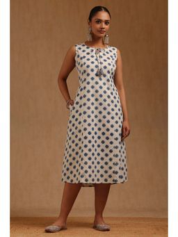 Soch - Womens Off White Pure Cotton Floral Printed Dress