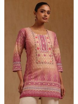 Soch - Womens Magenta Cotton Embroidered Tunic