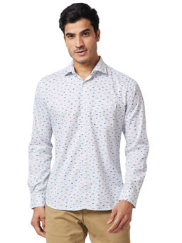 Park Avenue - Slim Fit Printed White Casual Shirt